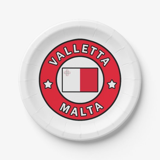Valletta Malta Pappteller (Vorderseite)