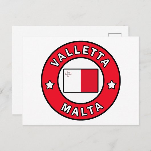Valletta Malta Postkarte (Vorne/Hinten)