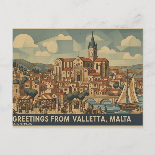 Valletta Malta Postkarte (Vorderseite)