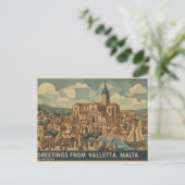 Valletta Malta Postkarte (Stehend Vorderseite)