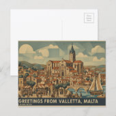 Valletta Malta Postkarte (Vorne/Hinten)