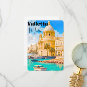 Valletta Malta Reise Postkarte, Valletta Reise Po Dankeskarte