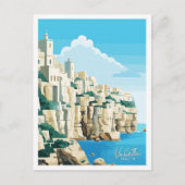 Valletta Malta Reisen Vintage Abbildung Postkarte (Vorderseite)