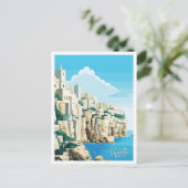 Valletta Malta Reisen Vintage Abbildung Postkarte (Stehend Vorderseite)