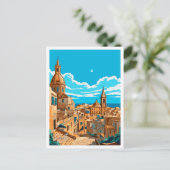 Valletta Malta Reisen Vintage Abbildung Postkarte (Stehend Vorderseite)