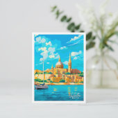 Valletta Malta Reisen Vintage Abbildung Postkarte (Stehend Vorderseite)