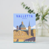 Valletta Malta Reisen Vintage Kunst Postkarte (Stehend Vorderseite)