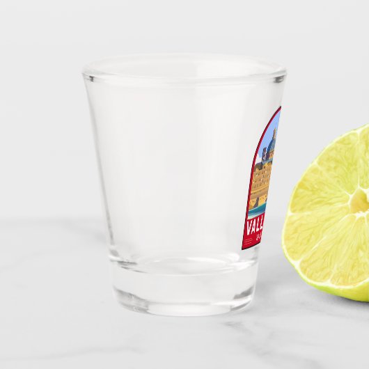 Valletta Malta Reisen Vintage Kunst Schnapsglas (Links)