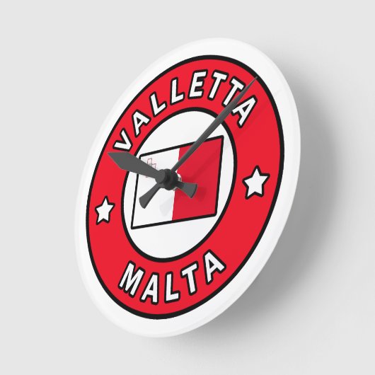 Valletta Malta Runde Wanduhr (Winkel)