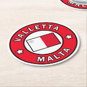 Valletta Malta Runder Pappuntersetzer (Angewinkelt)