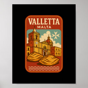 Valletta Malta Souvenir Maltesisches Essen Und Rei Poster