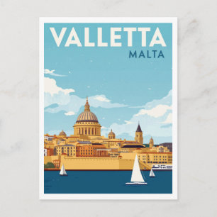 Valletta Malta Stadtansicht Reise Postkarte