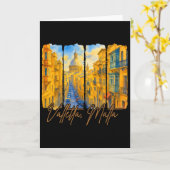 Valletta Malta Traveling Trip Brushstroke Valletta Karte (Gelbe Blume)
