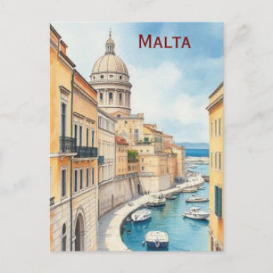 Valletta Malta Vintage Berühmter Reiseort Postkarte