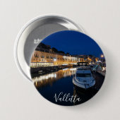 Valletta Uferviertel mit kleinem Hafen Button (Vorne & Hinten)
