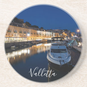 Valletta Uferviertel mit kleinem Hafen Getränkeuntersetzer