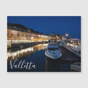 Valletta Uferviertel mit kleinem Hafen Magnetkarte