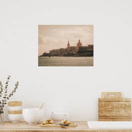 Vallettas Blick auf den Goldenen Hafen Poster