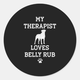 Valley Bulldog Meine Therapeuten Lieben Bauch Rub Runder Aufkleber