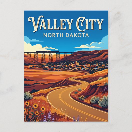 Valley City USA Postkarte (Vorderseite)