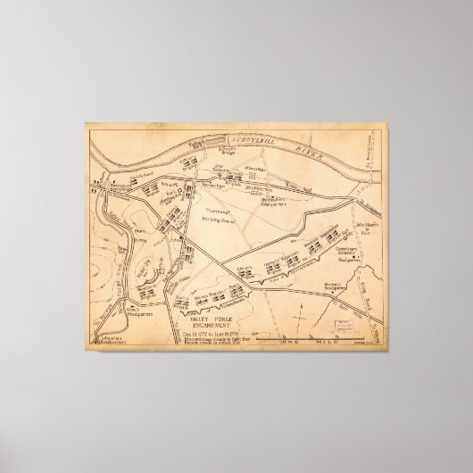 Valley Forge Encampment Map (1777-Juni 1778) Leinwanddruck (Vorderseite)