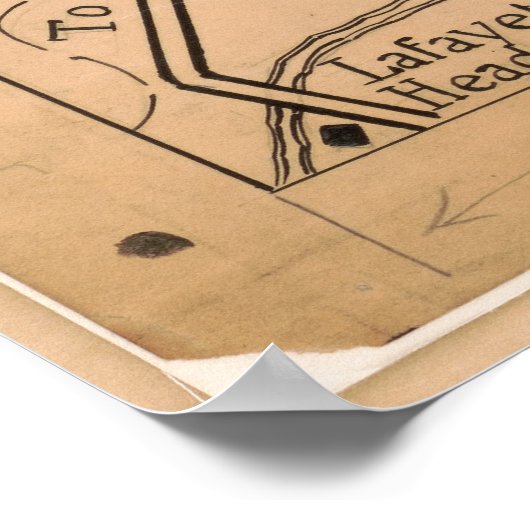 Valley Forge Encampment Map (1777-Juni 1778) Poster (Ecke)