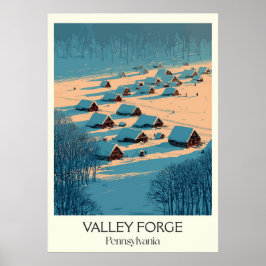 Valley Forge Pennsylvania Vintag Winter Camp Kunst Poster