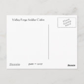 Valley Forge Soldier Kabine Postkarte (Rückseite)