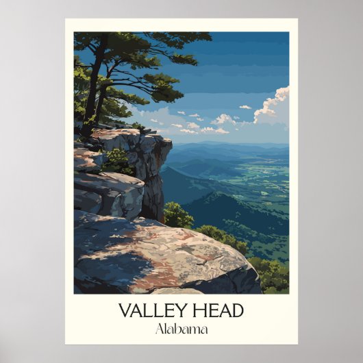 Valley Head Alabama Bergklippen Poster (Vorne)