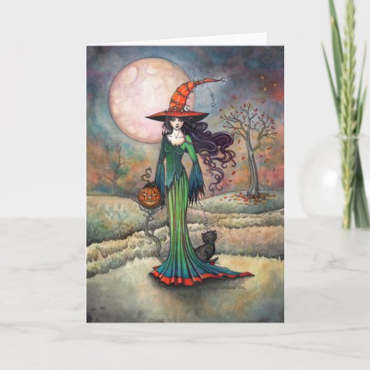 Valley Moon Halloween Witch Art Molly Harrison Karte (Vorderseite)