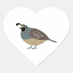 Valley Quail Herz-Aufkleber