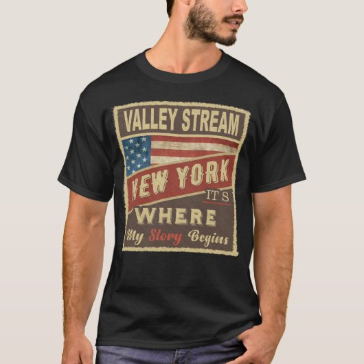 VALLEY STREAM, NY Hier beginnt meine Geschichte T-Shirt (Vorderseite)
