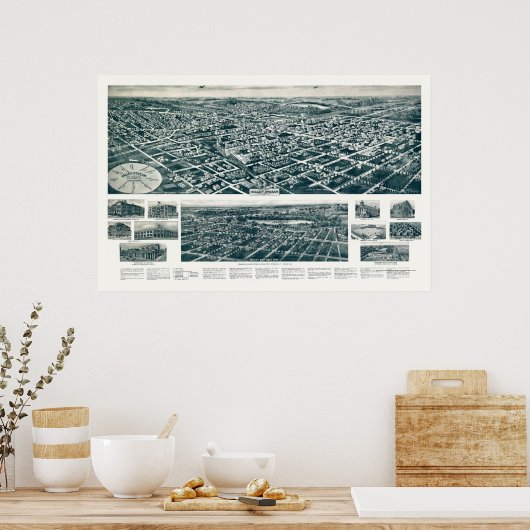 Valley Stream, NY Panoramic Map - 1924 Poster (Küche)