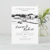 Valley View Farm Massachusetts Custom Venue Design Einladung (Stehend Vorderseite)