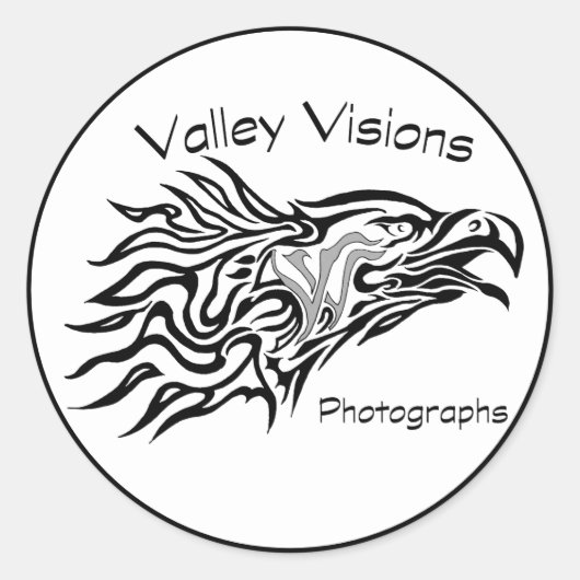 Valley Visions Eagle Logo Runder Aufkleber (Vorderseite)