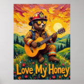 Valley Vista Vibes: Bear's Honeyed Harmony Poster (Vorne)