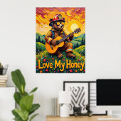 Valley Vista Vibes: Bear's Honeyed Harmony Poster (Heimbüro)