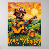 Valley Vista Vibes: Bear's Honeyed Harmony Poster (Vorne)