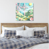 Valley with the Cross Art Print Leinwanddruck (Insitu (Schlafzimmer))