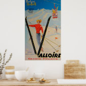 Valloire Savoie Frankreich Vintages Skiposter Poster (Küche)