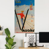 Valloire Savoie Frankreich Vintages Skiposter Poster (Heimbüro)