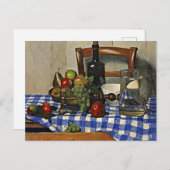 Vallotton: Stillleben mit Blue Schachbrett Tablecl Postkarte (Vorne/Hinten)