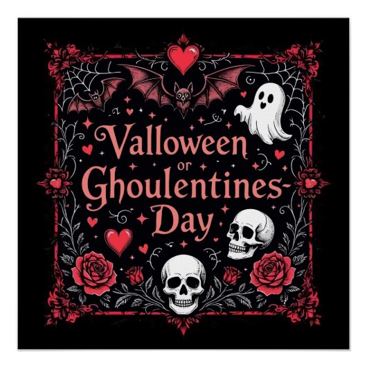 Valloween oder Ghoulentines Day Veranstaltung Poster (Vorderseite)