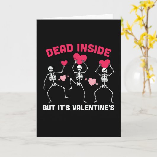 Valloween Valentines Dead Inside Funny Karte (Gelbe Blume)