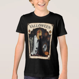 Valloween-Zeremonie Geist und verhüllte Figur Tri-Blend Shirt