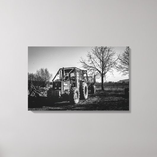 Valmet in der Erholung Schwarz/Weiß Leinwanddruck (Vorderseite)