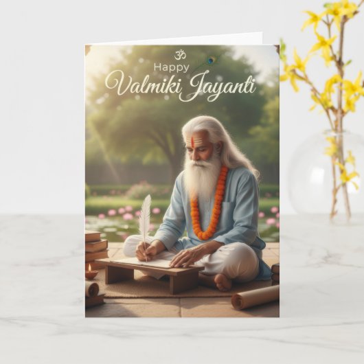 Valmiki Jayanti-Feier Karte (Gelbe Blume)
