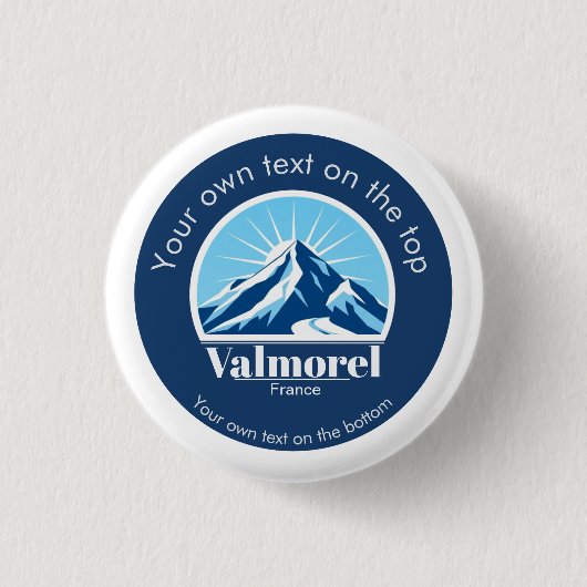 Valmorel Frankreich Skigebiet Souvenir Button (Vorderseite)
