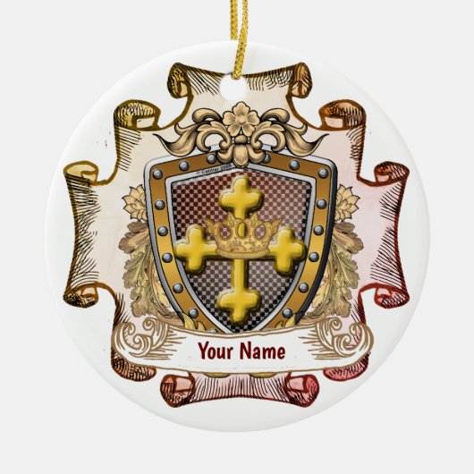 Valor Familienwappen Nachname Keramik Ornament (Vorne)