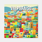 Valparaiso Chile Abstrakt Zeichnend Magnet (Vorne)